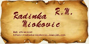 Radinka Mioković vizit kartica